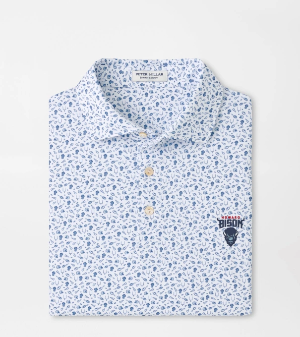 Howard University Kick Off Performance Jersey Polo in Blue Frost