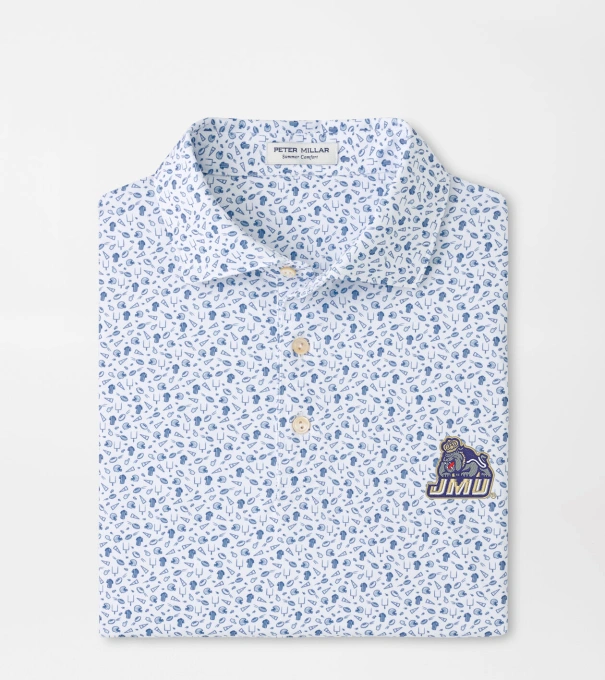 James Madison University Kick Off Performance Jersey Polo in Blue Frost