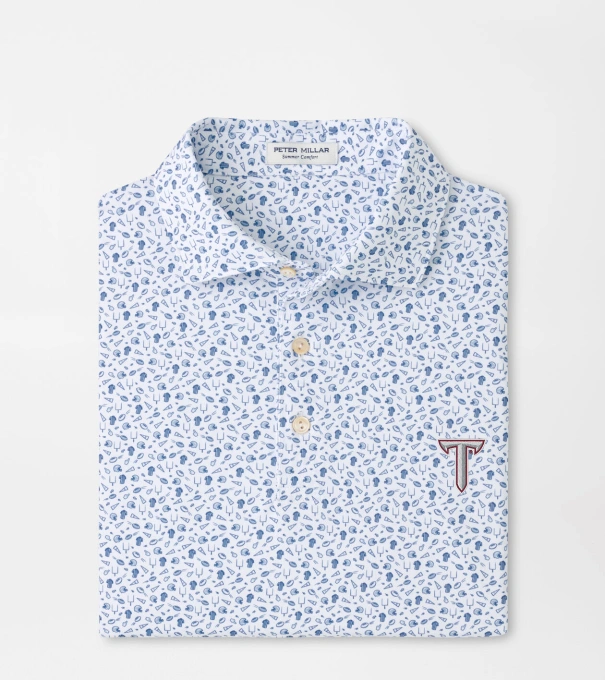 Troy Kick Off Performance Jersey Polo in Blue Frost