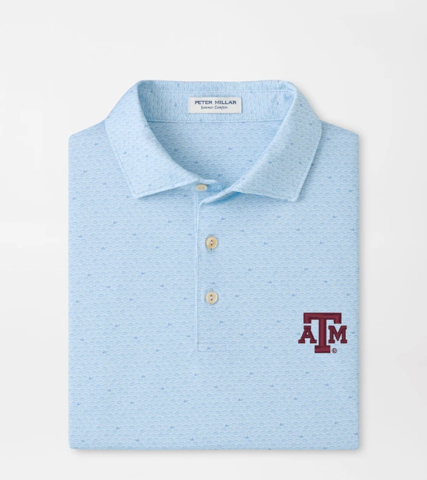 Texas A&M On The Ball Performance Jersey Polo in PALE BLUE