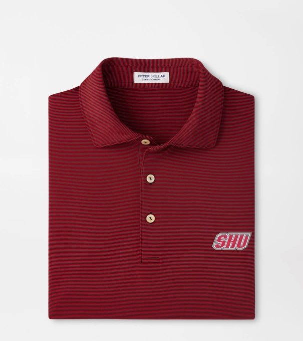 Sacred Heart University Jubilee Performance Jersey Polo in Black / Red3