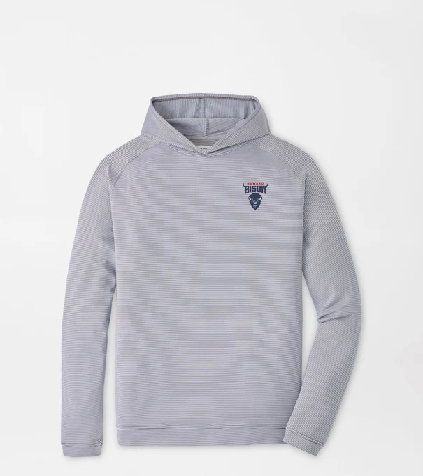 Howard University Pine Sugar Stripe Performance Hoodie in Iron