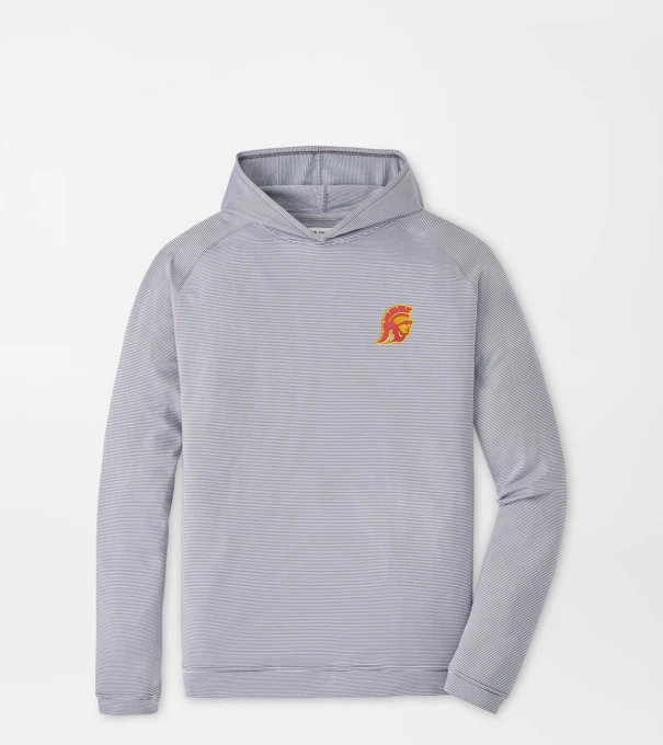 USC Trojan Pine Sugar Stripe Performance Hoodie in Iron