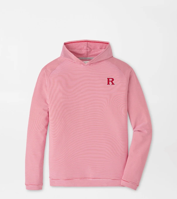 Rutgers Pine Sugar Stripe Performance Hoodie in Red3