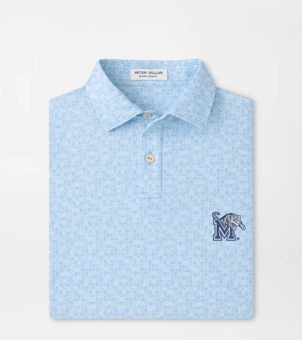 Memphis Bases Loaded Youth Performance Jersey Polo in PALE BLUE