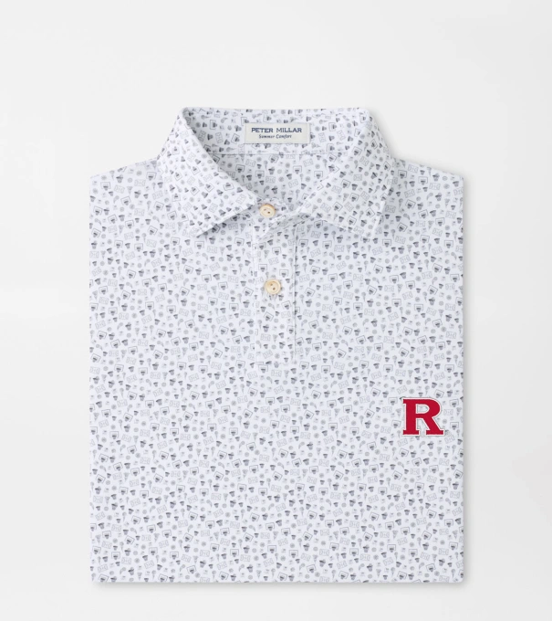 Rutgers Buzzer Beater Youth Performance Jersey Polo in White