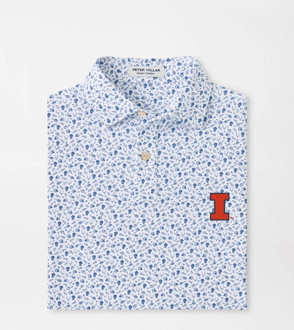Illinois Kick Off Youth Performance Jersey Polo in Blue Frost