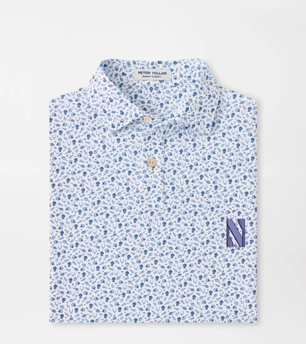 Northwestern Kick Off Youth Performance Jersey Polo in Blue Frost