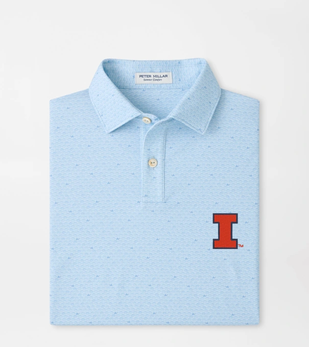 Illinois On The Ball Youth Performance Jersey Polo in PALE BLUE