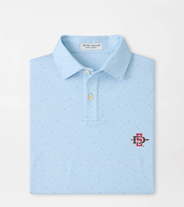 San Diego State On The Ball Youth Performance Jersey Polo in PALE BLUE
