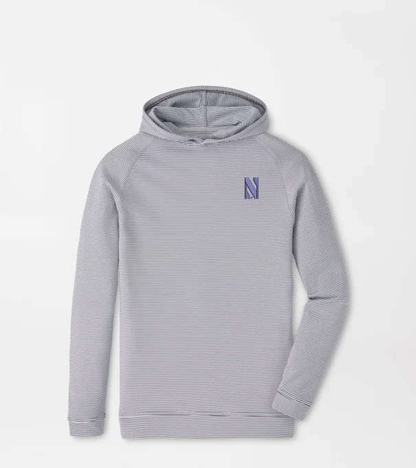Northwestern Pine Youth Sugar Stripe Performance Hoodie in Iron