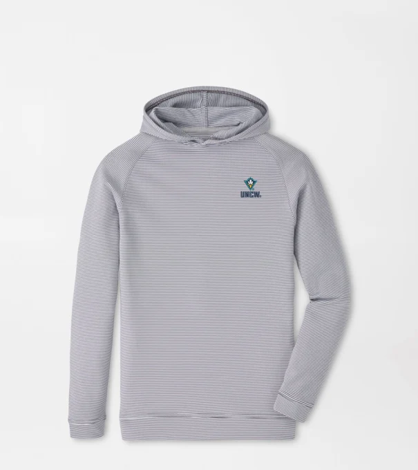 UNCW Pine Youth Sugar Stripe Performance Hoodie in Iron