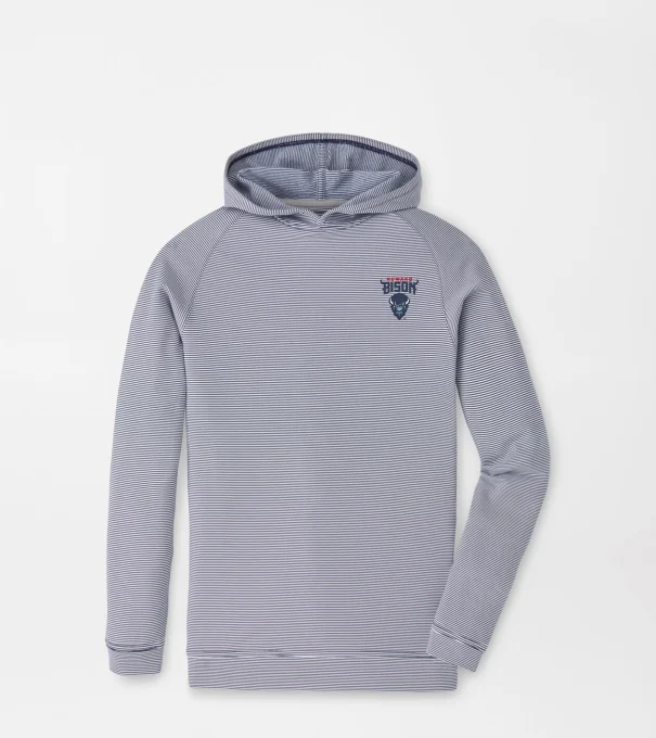 Howard University Pine Youth Sugar Stripe Performance Hoodie in Navy
