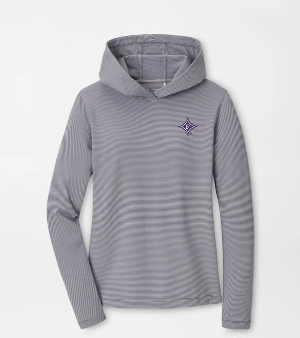 Furman Women's Pine Sugar Stripe Performance Hoodie in Iron