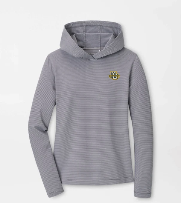 Marquette Women's Pine Sugar Stripe Performance Hoodie in Iron