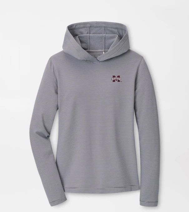 Mississippi State Women's Pine Sugar Stripe Performance Hoodie in Iron