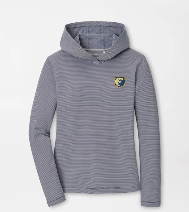 Morgan State Women's Pine Sugar Stripe Performance Hoodie in Navy