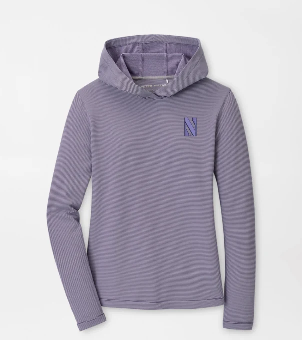 Northwestern Women's Pine Sugar Stripe Performance Hoodie in Purple2