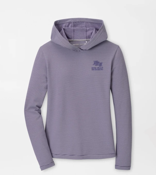 High Point University Women's Pine Sugar Stripe Performance Hoodie in Purple2