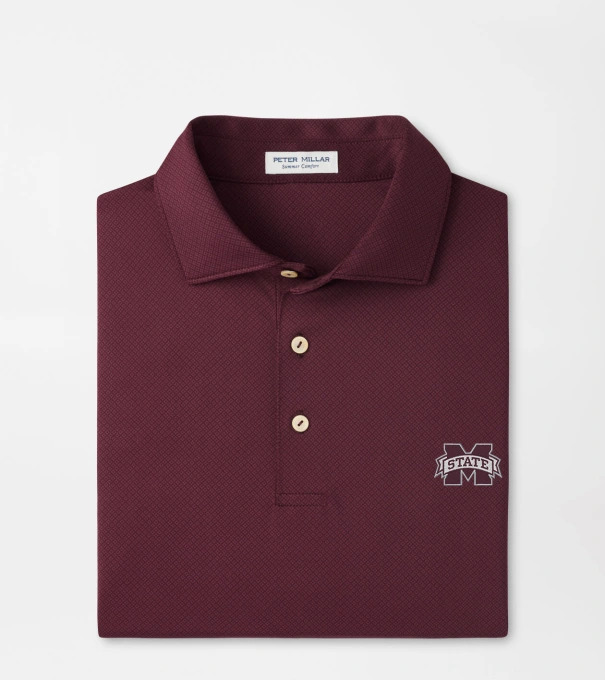 Mississippi State Hugo Performance Jersey Polo in Maroon3