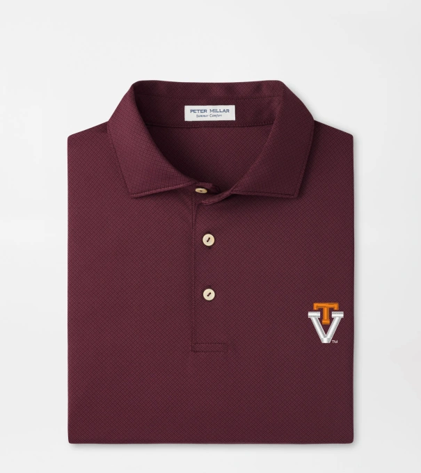 Virginia Tech Vault Hugo Performance Jersey Polo in Maroon3