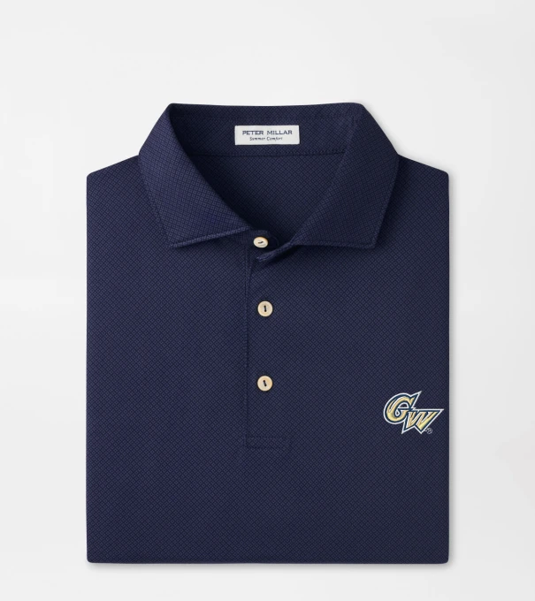 George Washington University Hugo Performance Jersey Polo in Navy