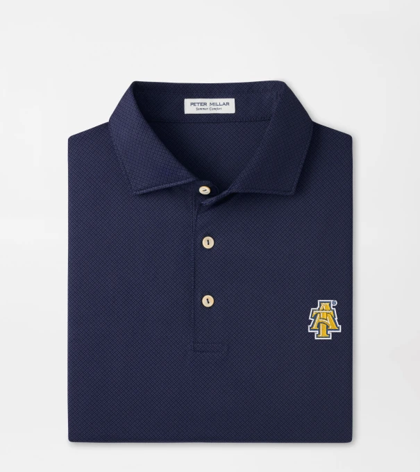 NC A&T Hugo Performance Jersey Polo in Navy