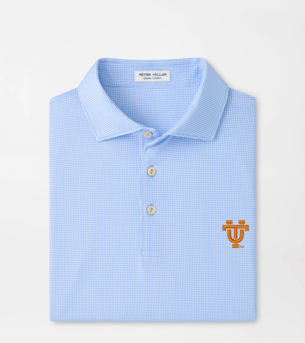 Tennessee Vault Border Performance Jersey Polo in Cottage Blue