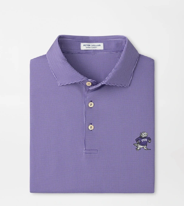 TCU Vault Border Performance Jersey Polo in Purple2