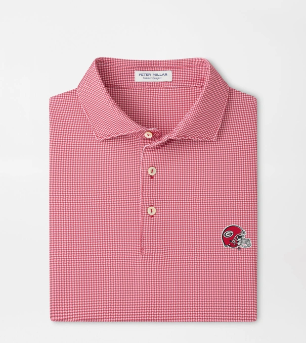 Georgia Helmet Border Performance Jersey Polo in Red3