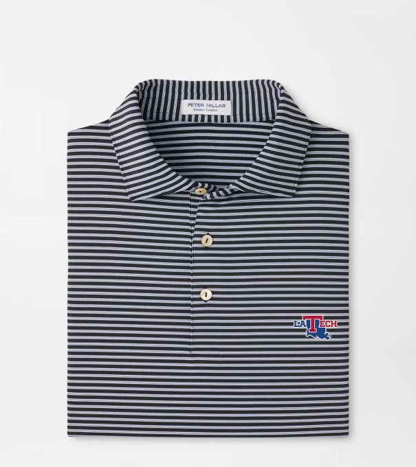 Louisiana Tech Tiebreaker Performance Jersey Stripe Polo in Black