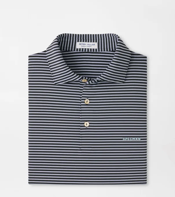 Spelman College Tiebreaker Performance Jersey Stripe Polo in Black