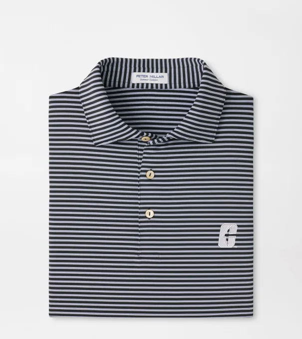 UNC Charlotte Tiebreaker Performance Jersey Stripe Polo in Black