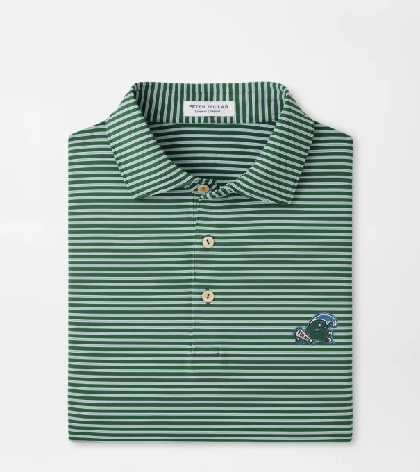 Tulane Green Wave Tiebreaker Performance Jersey Stripe Polo in Green1