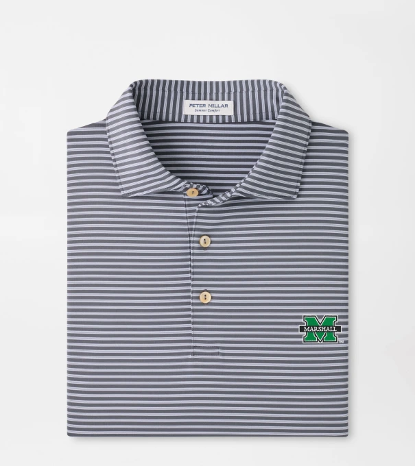 Marshall Tiebreaker Performance Jersey Stripe Polo in Iron