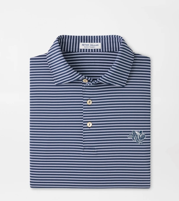 Villanova Vault Tiebreaker Performance Jersey Stripe Polo in Navy