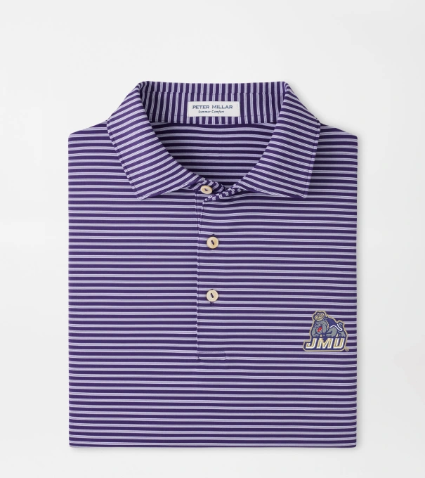 James Madison University Tiebreaker Performance Jersey Stripe Polo in Purple2