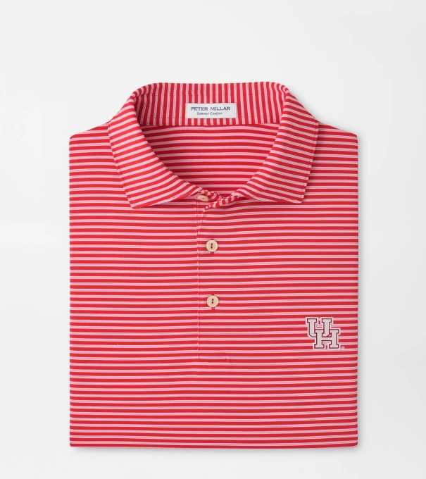 Houston Tiebreaker Performance Jersey Stripe Polo in Red3