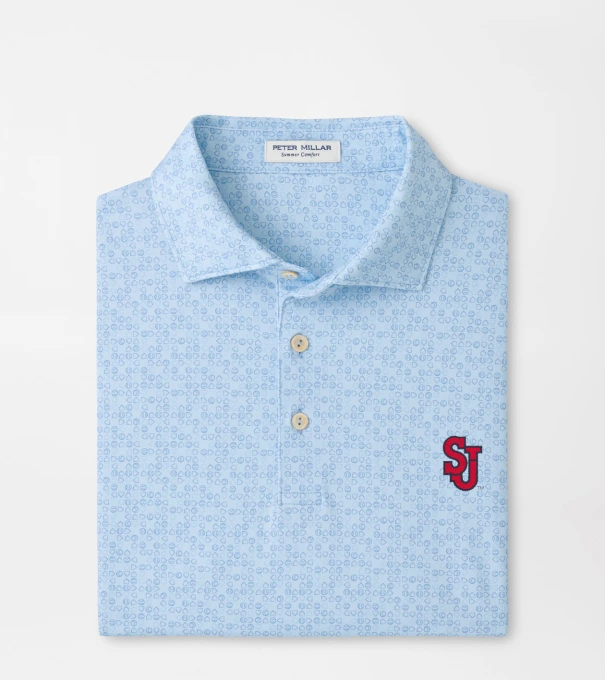 St. Johns University Bases Loaded Performance Jersey Polo in PALE BLUE