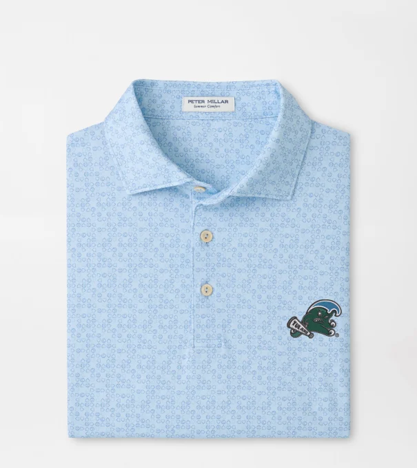 Tulane Green Wave Bases Loaded Performance Jersey Polo in PALE BLUE