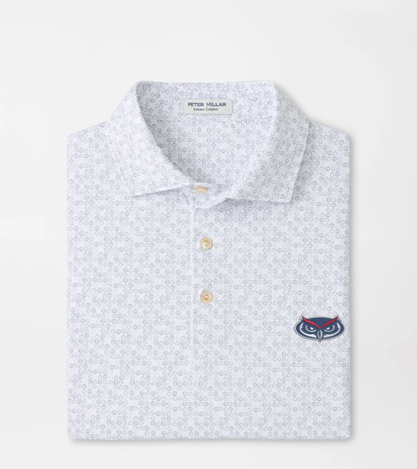 Florida Atlantic University Bases Loaded Performance Jersey Polo in White