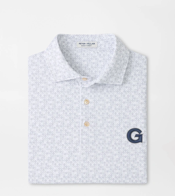 Georgetown Bases Loaded Performance Jersey Polo in White