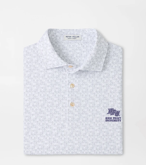 High Point University Bases Loaded Performance Jersey Polo in White