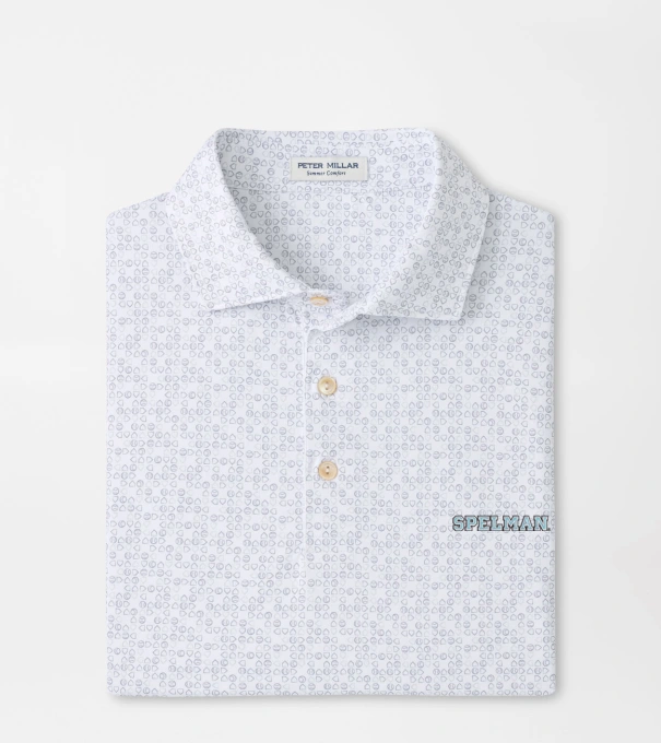 Spelman College Bases Loaded Performance Jersey Polo in White