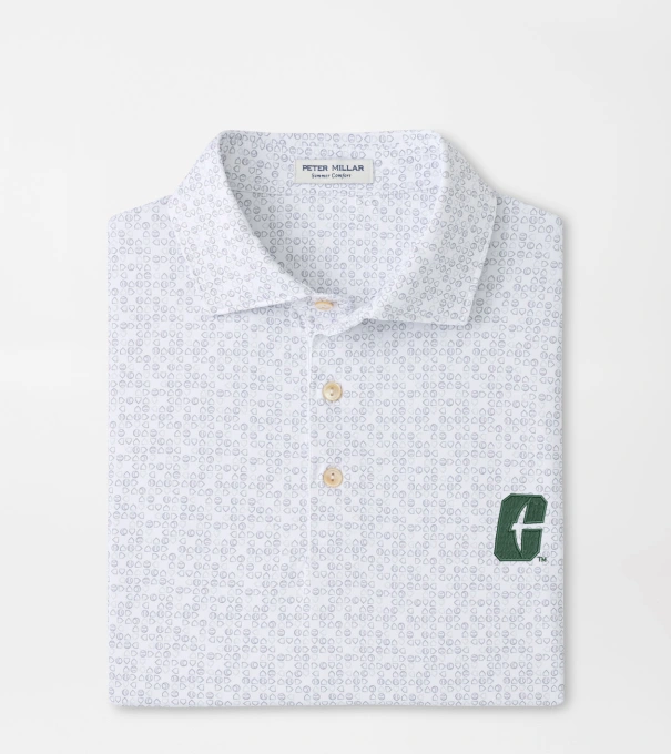 UNC Charlotte Bases Loaded Performance Jersey Polo in White