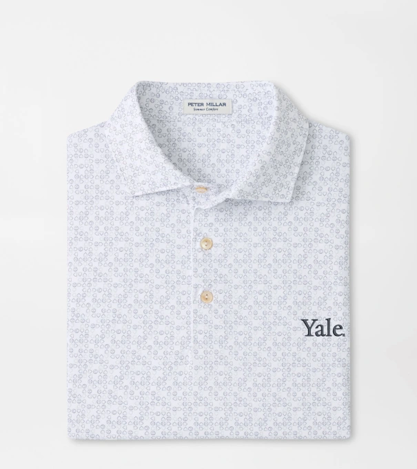 Yale Bases Loaded Performance Jersey Polo in White