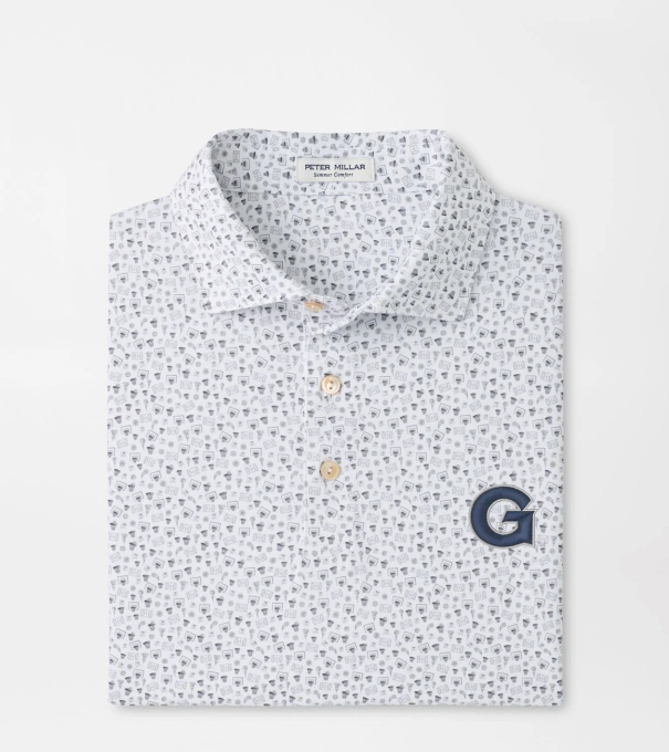 Georgetown Buzzer Beater Performance Jersey Polo in White