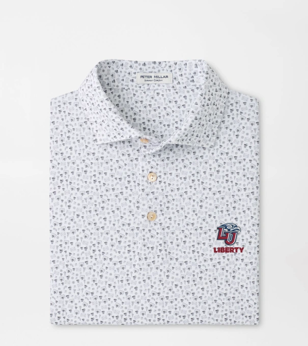 Liberty University Buzzer Beater Performance Jersey Polo in White