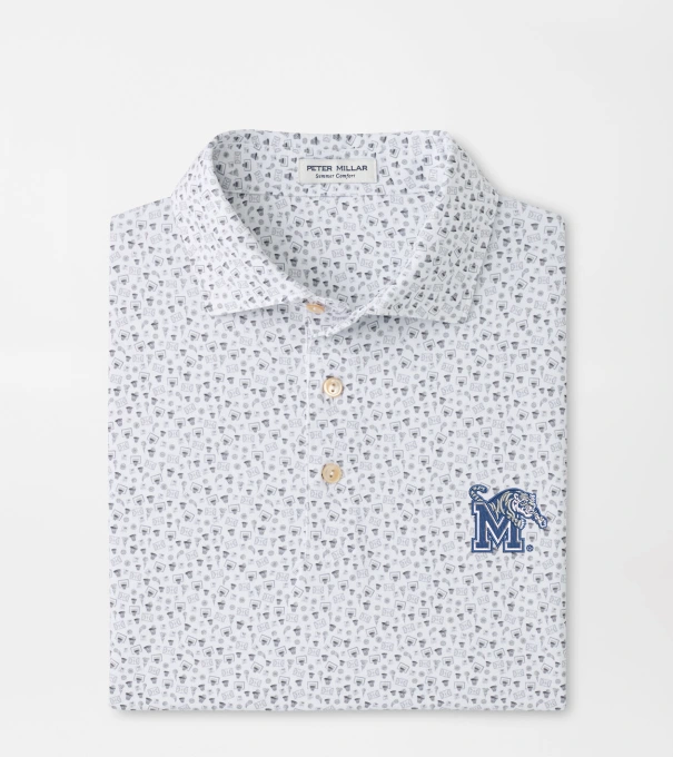Memphis Buzzer Beater Performance Jersey Polo in White