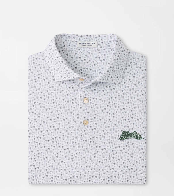 Michigan Vault Buzzer Beater Performance Jersey Polo in White